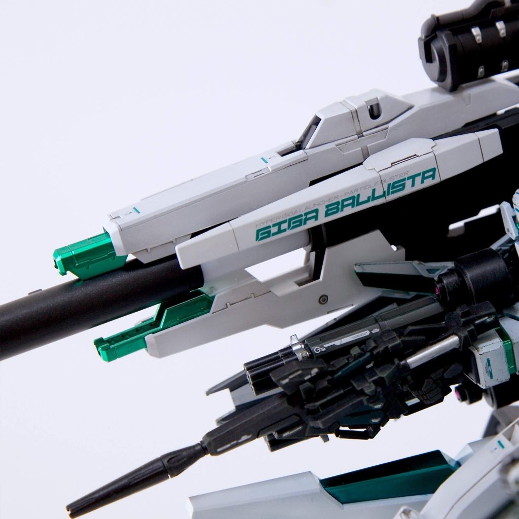 オリジナル武装のハイパー・ギガ粒子砲ことGIGABALLISTA(ギガバリスタ)は、HGサイサリスビームバズーカ、HGヴァーチェGNバズーカ、MGユニコーンビームマグナムを主軸にゴテモリさせました。