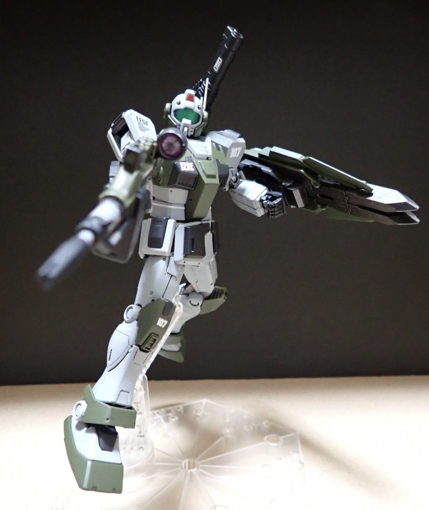 (以下妄想設定)一年戦争後期に艦隊護衛任務についていた機体が、戦争終結後の軍再編成時に地上用として換装され、主に治安維持・ジオン残党軍の掃討を目的に配備された…的な?😓