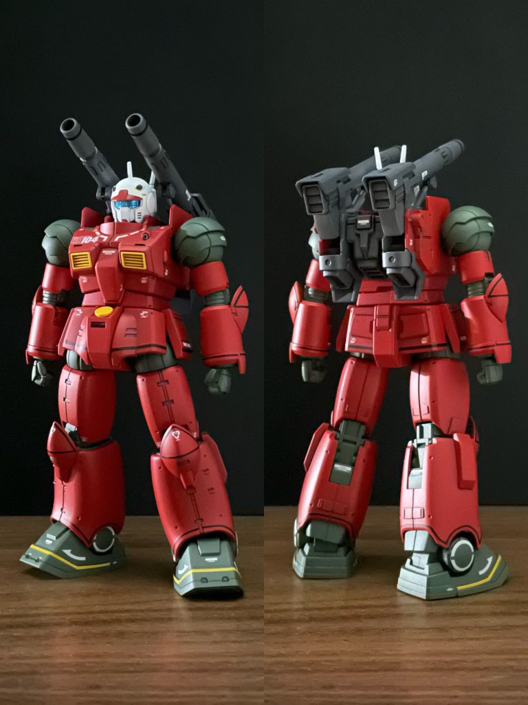 頭部、肩部、キャノン、ライフルの合わせ目を消しました。その他はストレート組みです。