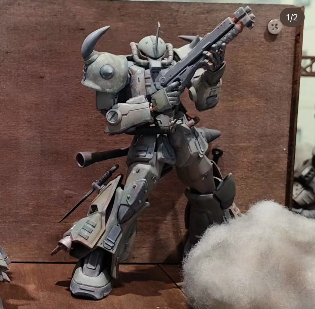 このグフツヴァイは現在、大阪エディオン難波店さんで展示させていただいてます😁