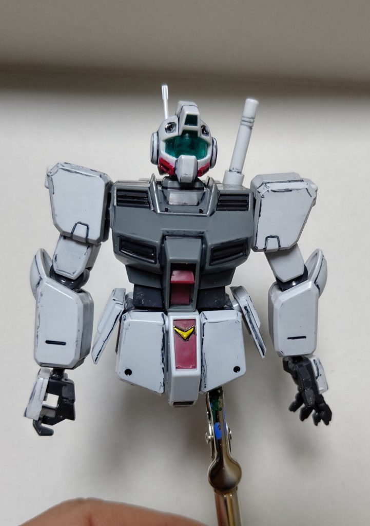 ジム寒冷地仕様の裏話部分塗装したの下腹部のマーク🟡と頬の🟥くらいあとは百均の油性ペンのみ