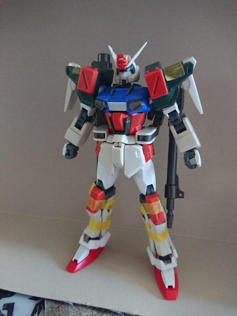 加工後の状態。胸部は「それらしく」見えるように加工しました。実は右膝と腹部にスキマが出来ていたのを完成後に発覚しました😵💦