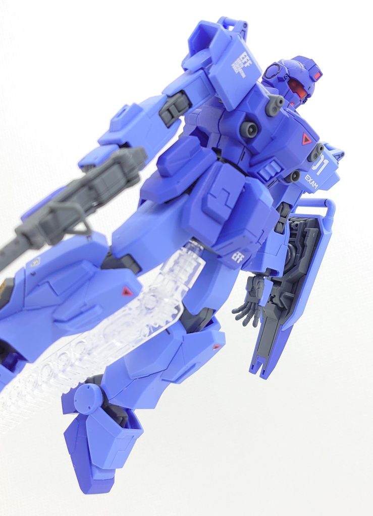 部分塗装、墨入れ、デカール、トップコートのお手軽仕上げです。青い機体に、EXAM発動時の赤目がとても印象的で好きな一機です。3号機も好きなので再販かからないかな~と思う今日この頃です。