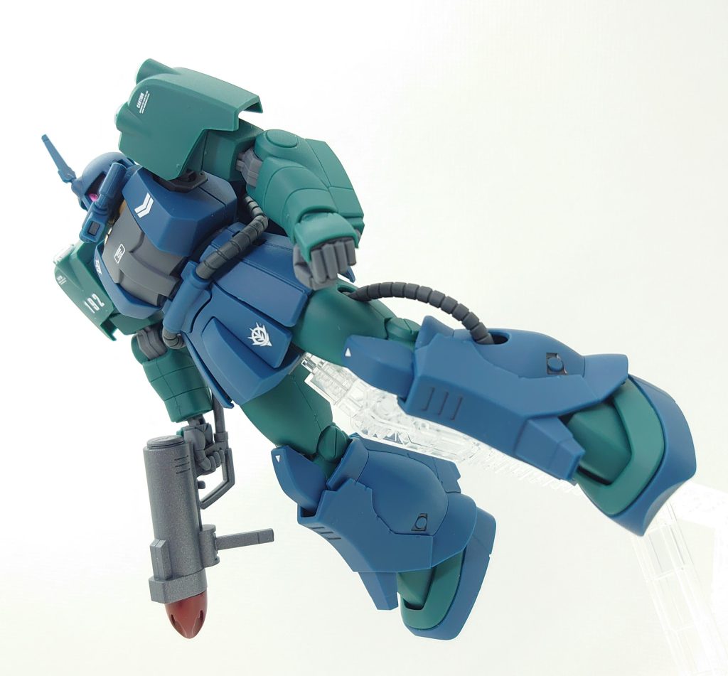 部分塗装、デカール、トップコート仕上げです。製作する際に設定上の製造元を調べたのですが、連邦軍製なんですね。ただ、最終的に使用したのはジオン側という数奇な運命の機体という事も知れて良かったです。