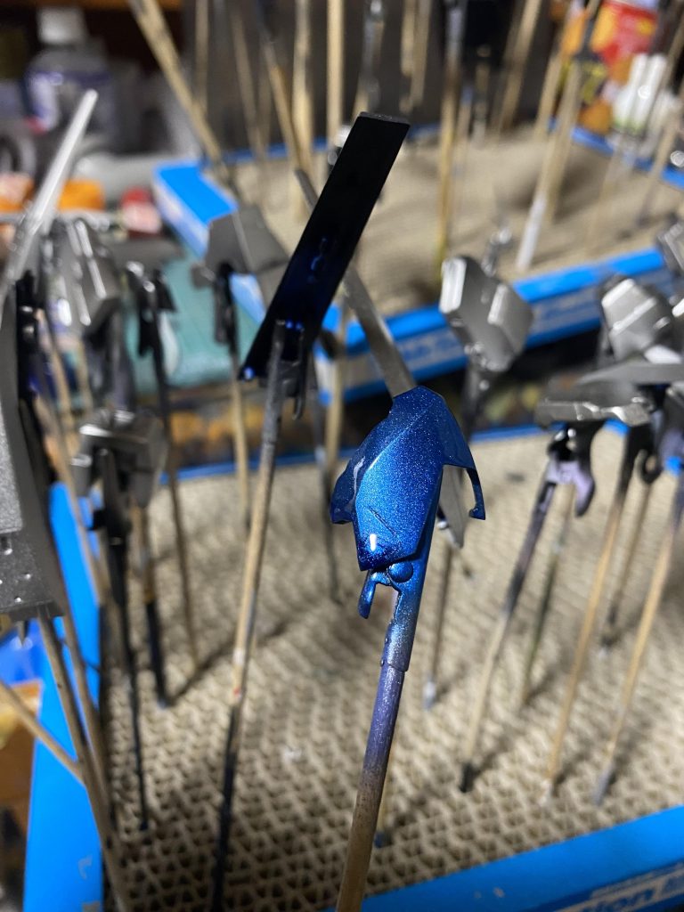 塗装リカバリーについて。エアブラシでよくある吹き付けすぎの塗装のタレ。普通は乾いてから削ってやり直すのですが時短法を紹介。