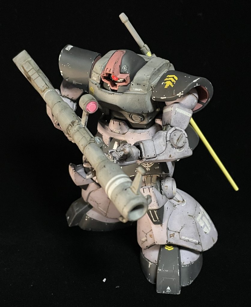 黒部分の白い汚しがクリアーで消えた