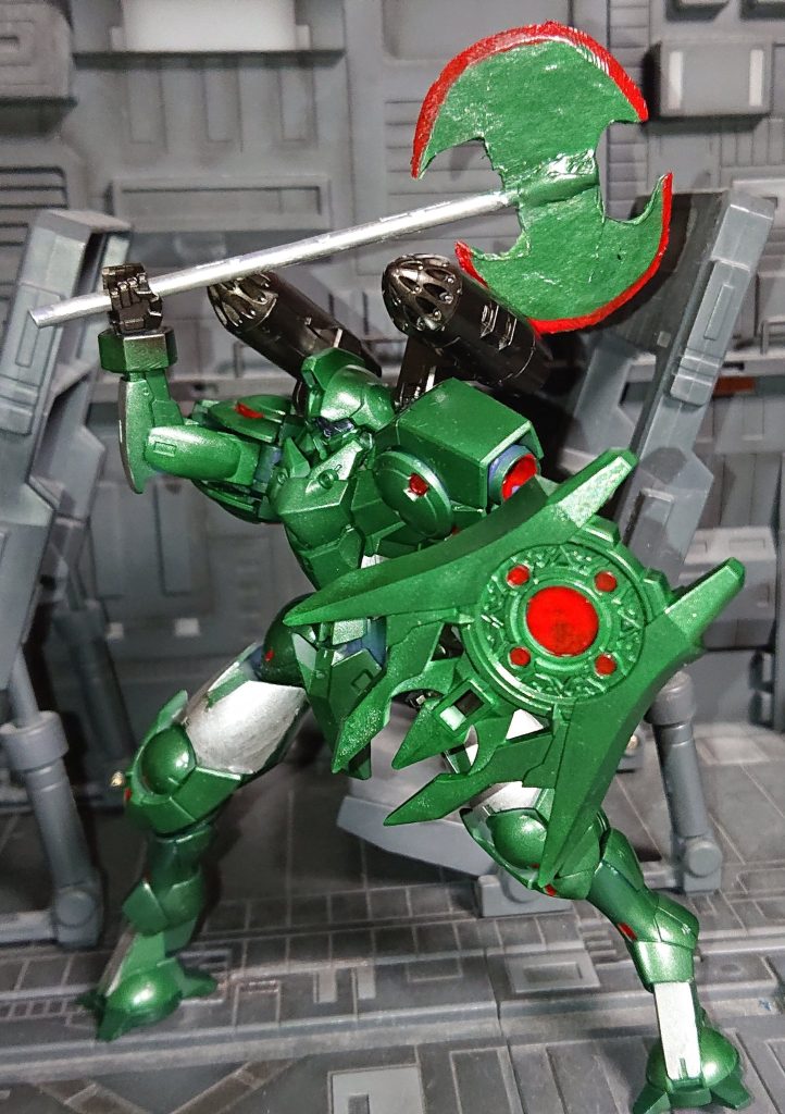 水星のMSの中だとハインドリー系が一番好きですジムぽいゴーグル顔ながらも鎧のような装甲で近接武器がよく似合います