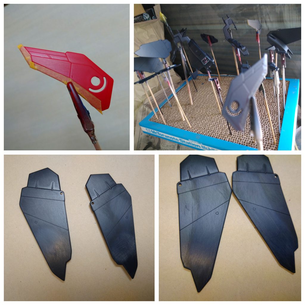 ヒケだらけで何回かやり直ししました。サーフェイサー使う程の代物でもないので塗料直塗り。目視で全てヒケを確認してあります。