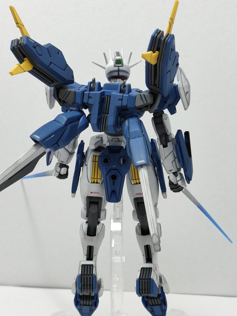 ビットオンモードバックショット!!カッチョいいが、バーニアに入れたエスカッシャンのポロリが、ひどいwフライトユニットの合わせ目消しは、上手くいかなかった🥹