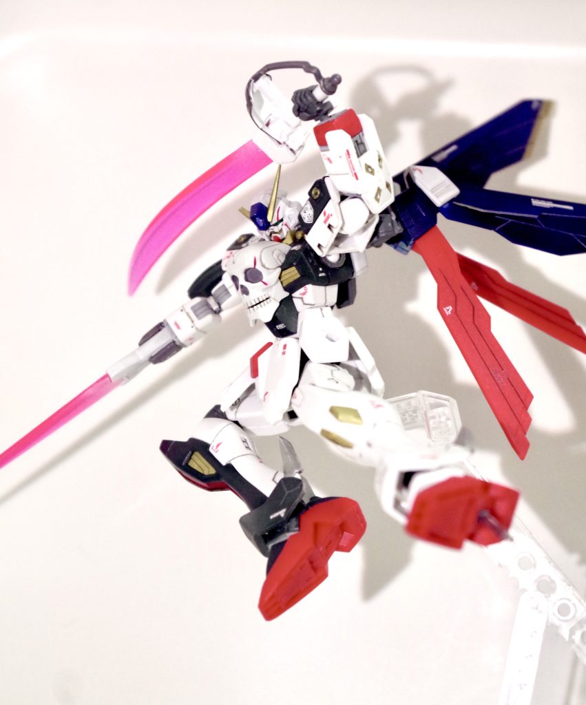 元となったクロスボーンガンダムx1と同じく近接戦闘に特化させ、牽制レベルの一般的な射撃武装以外はビームザンバー、バタフライバスター、クロスボーンソード、ヒートダガーなどの武器を使用する。