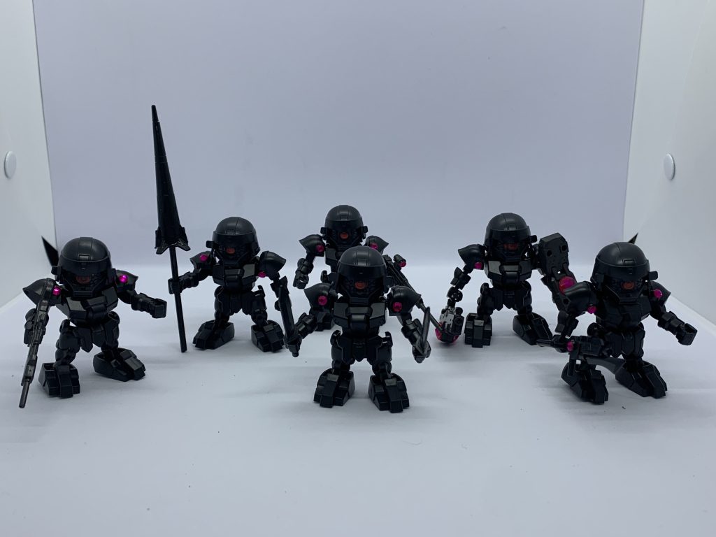 という訳でジョインターズでした。下級兵士も希望されていたので作ってみました。今後も部隊兵セットを見つけ次第どんどん増えるかも……武器もジャンク中心で増やしていくかも。