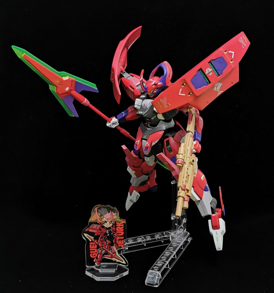 完成当日に一発で引いたグエル先輩と！新OPならってライフルを持たせましたw