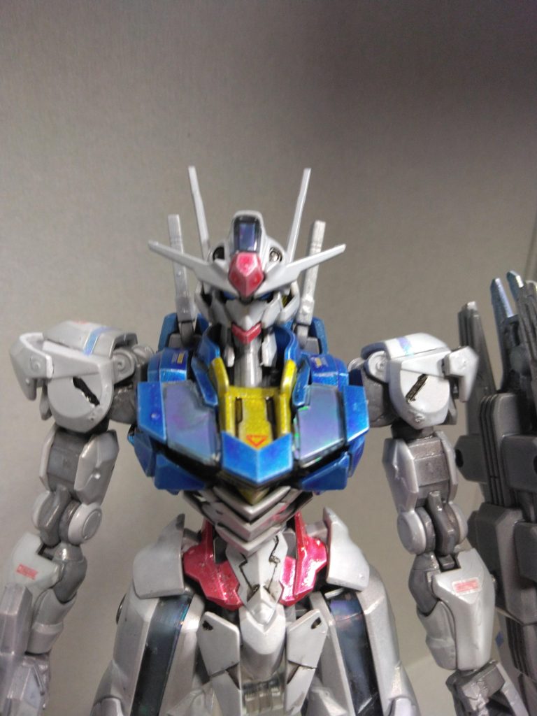 バストアップパーメットはオーロラテープ(青色)で表現。