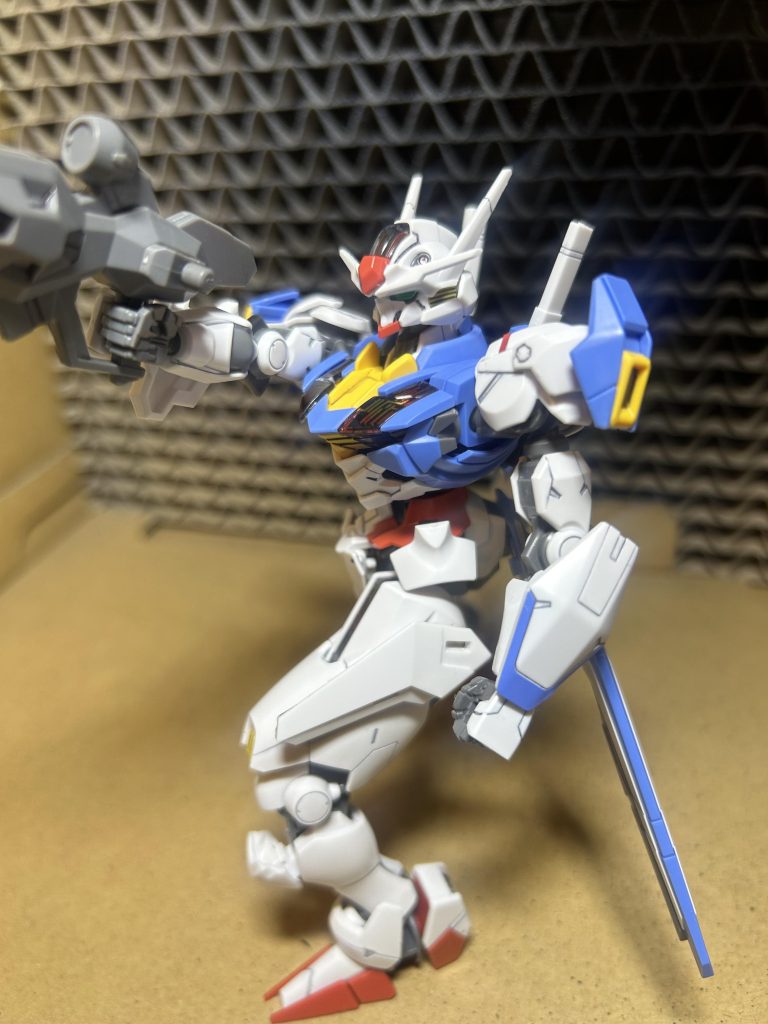 素組みでもめちゃめちゃカッコイイのですが、今だからわかるスミ入れだけでこんなにカッコよくなるエアリアルの素晴らしさっ✨