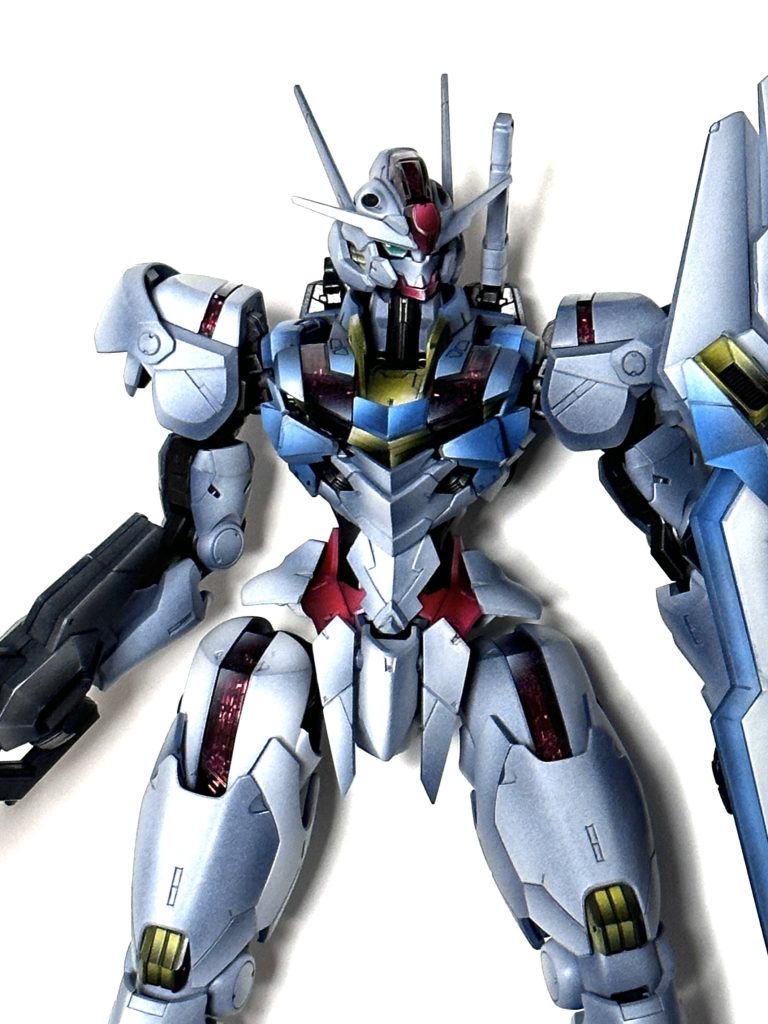 細部はドライブラシでグラデーションを初めて入れてみました。最後までご覧いただきありがとうございました✨…白部分の影色も青いので、青い機体に参加させていただきました。違ったらすいません😓💦