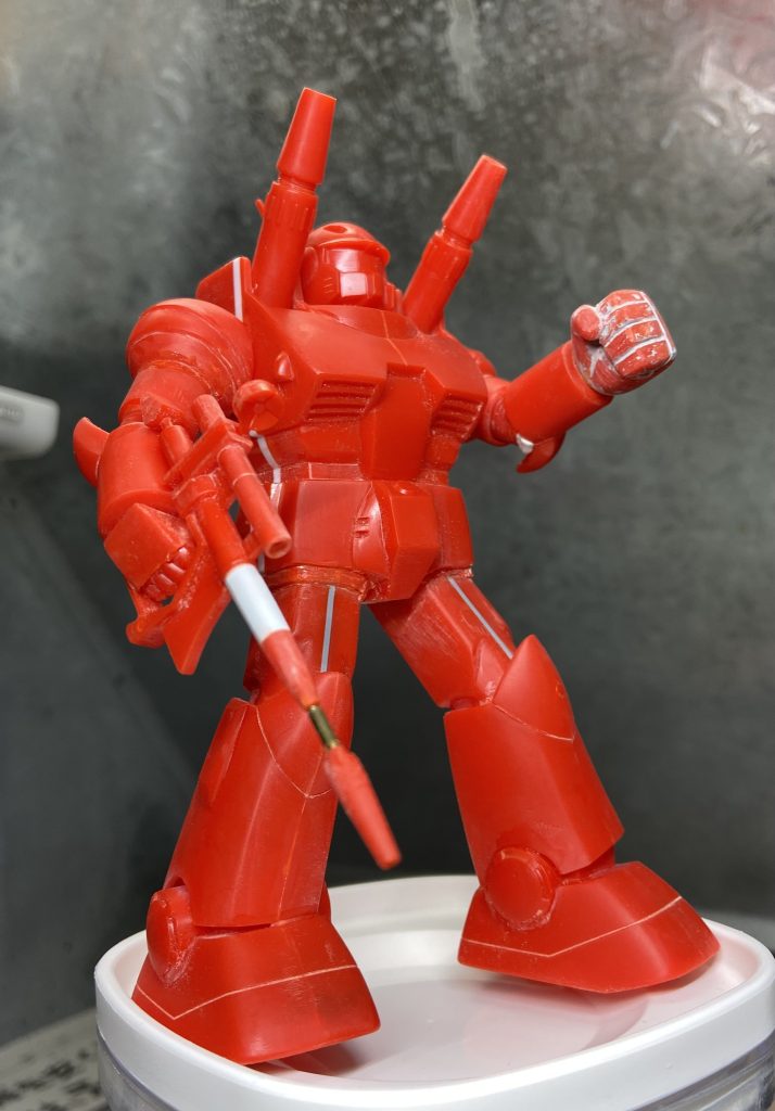 手首もランナー溶かしてのヒートペン工作。旧キットは手首の工作に3割近く工作時間持ってかれます