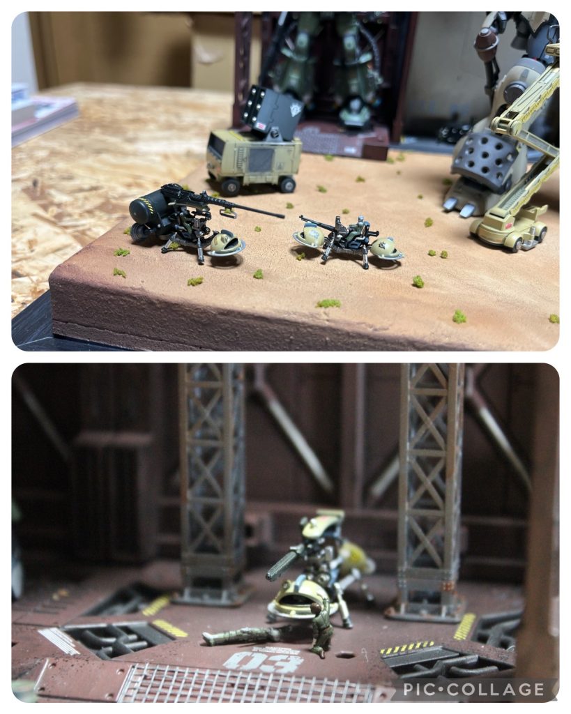 ガンプラを始めてから最初に見た映像作品がイグルーだったため、ワッパはどうしても作りたくて、なんとか見つけてきました。幸い静岡ホビーショーでAFVのジャンクランナーの袋詰めに参加し、細かなパーツがたくさんあったのでそれぞれの機体に特徴を持たせ、遊びました。