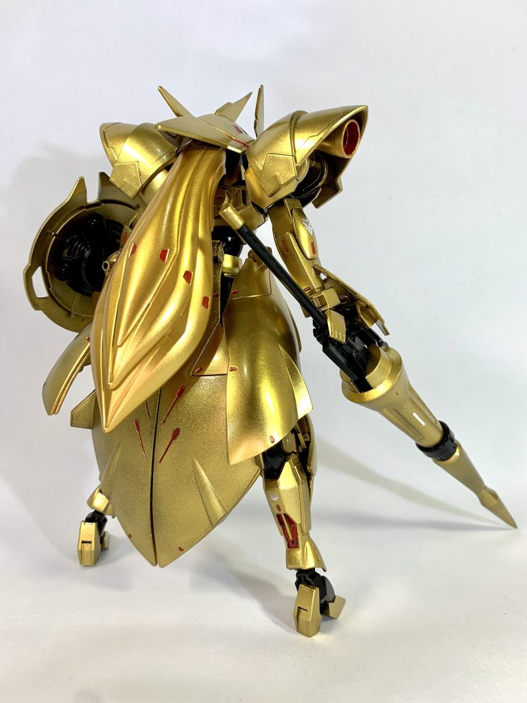 バックショット。バックパックが無い代わりに髪を生やしてます。本体のゴールドとは別色のを使用してます。