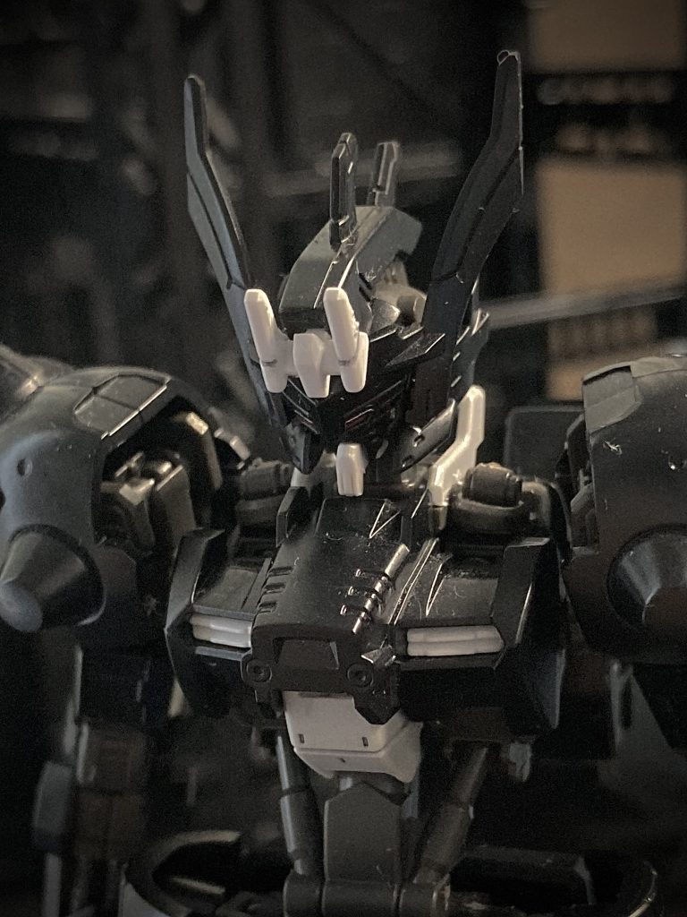 特徴的な頭部のセンサーは、索敵性能を向上させ索敵範囲を拡大する。戦闘中のパイロットへの視覚情報処理能力を助ける働きもある。