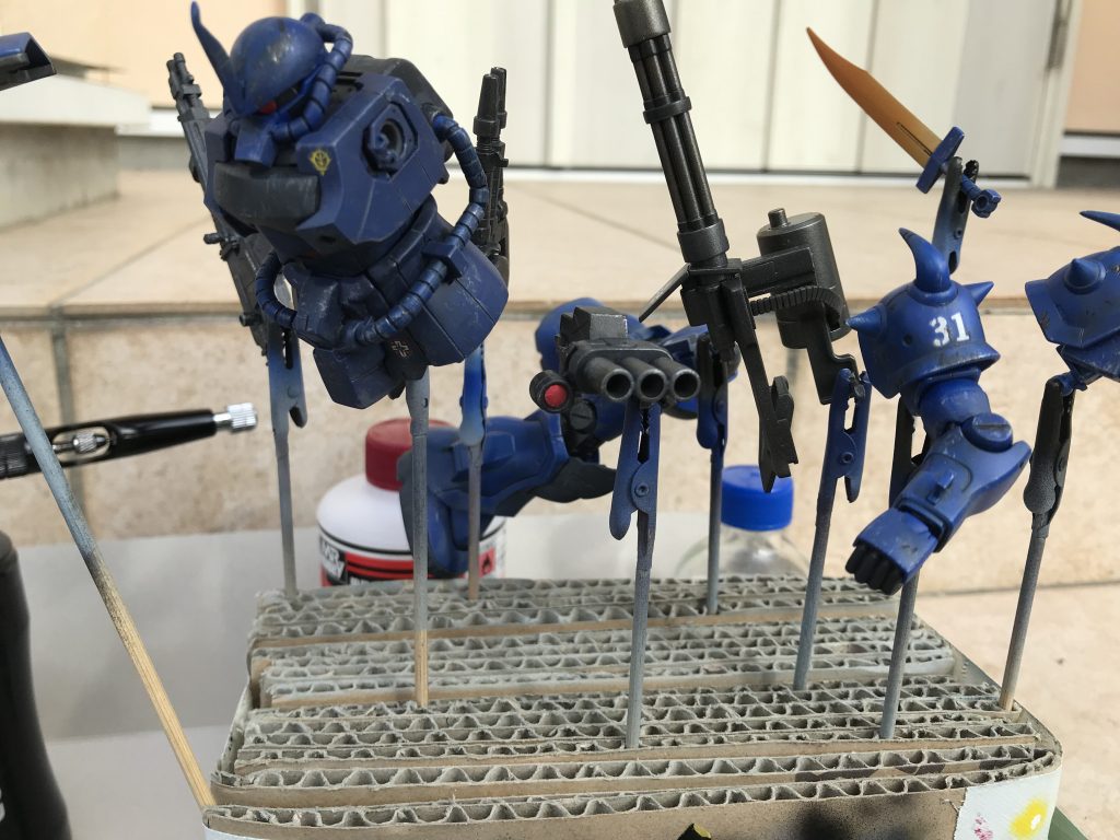 ダメージ入れたり、汚したりして完成間近の写真です。普段はあまり途中経過は撮影しません。