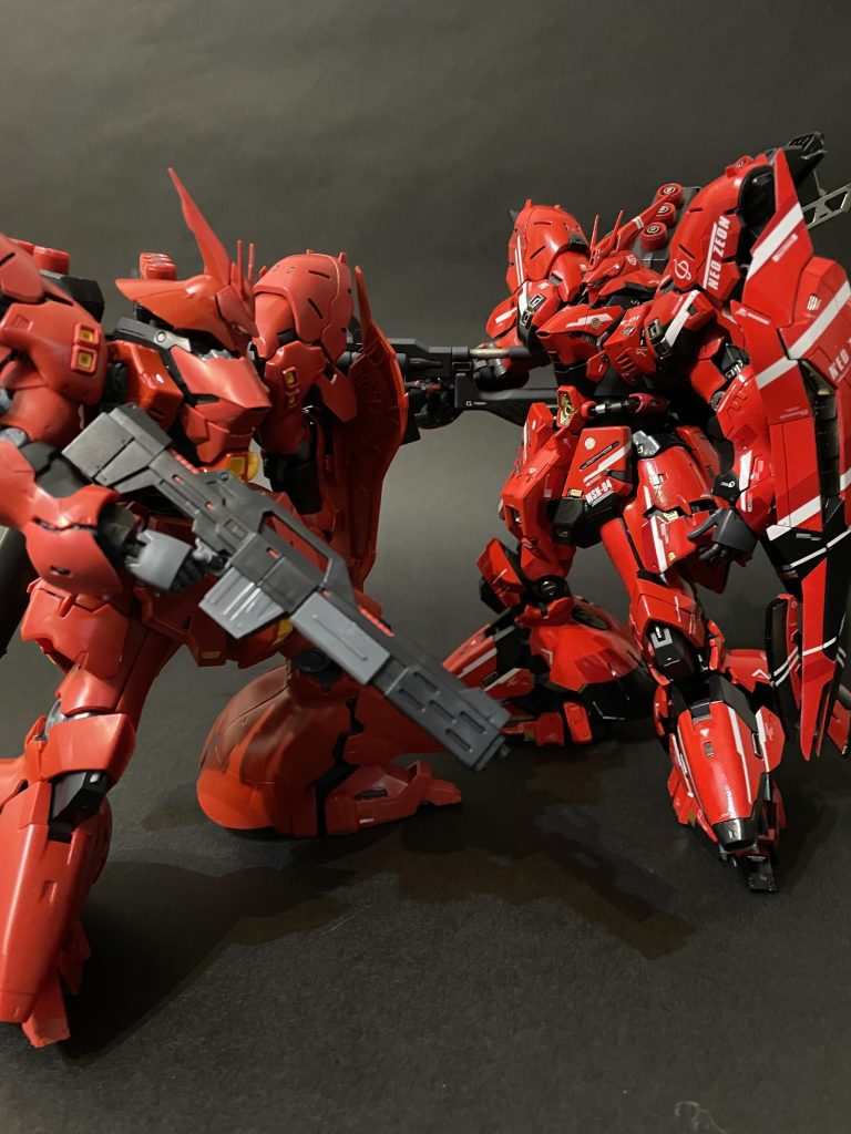 という事で、以上でございます。私のガンスタ投稿も気が付けばこれが19作品目。20作品目は何を作りましょうかねぇ…。そういえば…「そろそろ水星コン第二弾くるかなぁ」と勝手にヤマはっていてあたためてあるキットがあるのですが、そんな事無かったようなのでそれ作ろうかなぁ。そこんとこどうでしょうかガンスタさん！？モウイッコノサザビーモチャントシアゲロヨ…ではまた！