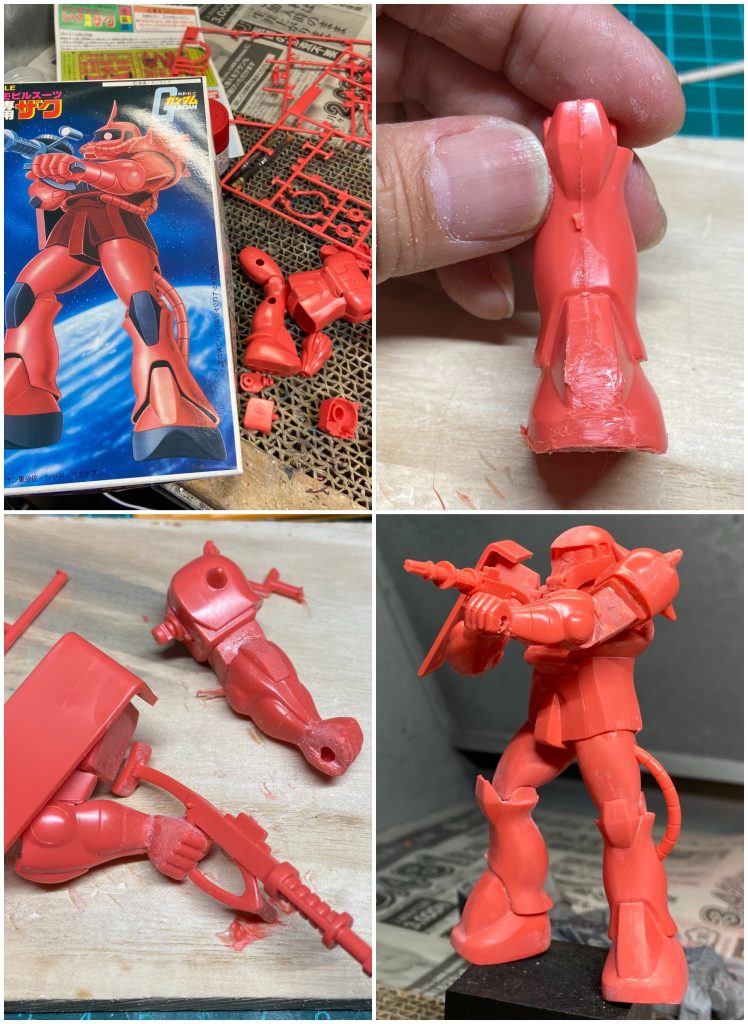 接着はプラセメント。形状変更はヒートペン。パテいらずで工作早い早い