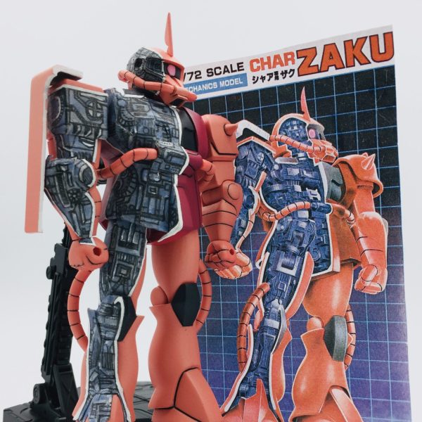 旧キット 1/144 シャア ザク メカニックモデル 風 ガンプラ 塗装