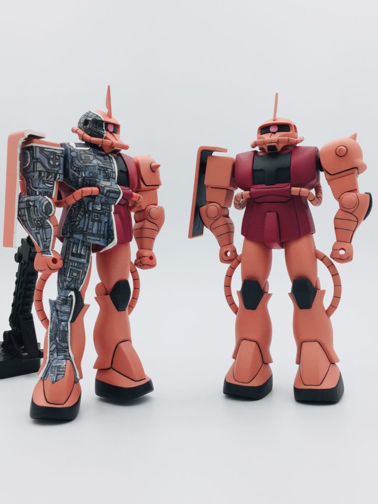 旧キット 1/144 シャア ザク メカニックモデル 風 ガンプラ 塗装済み 完成–3枚目/制作者:kan-o-gunplablog