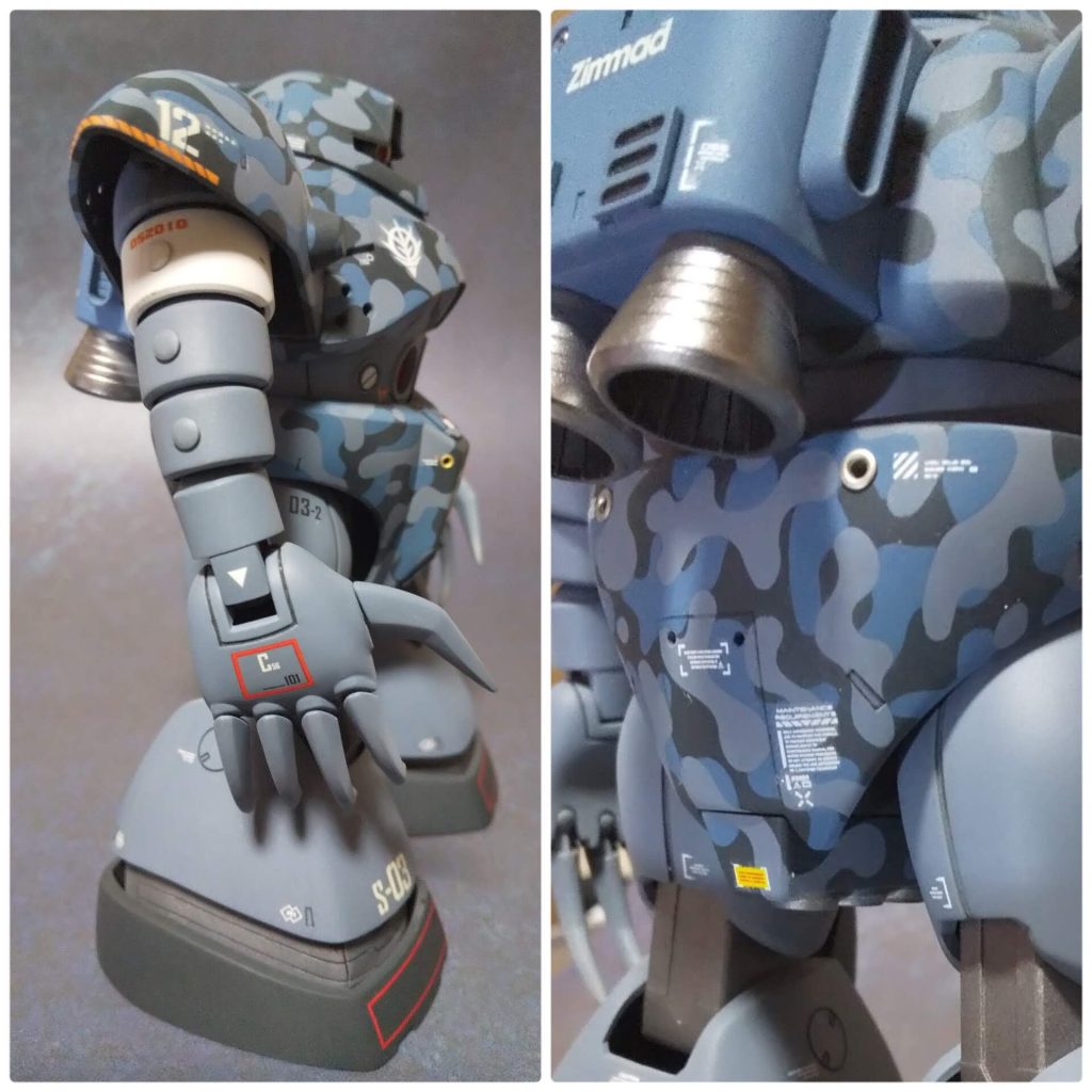 腕サイドに鋲、鳩目も何ヵ所か入れてます。