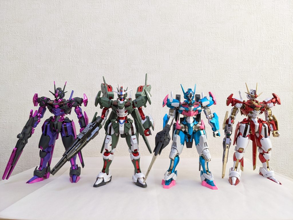 ウチのガンダム4姉妹あと1人で「五つ子」だぁ〜!!😆マジで実現するかも・・・ってか、どんだけエアリアル好きなんだ・・・😅