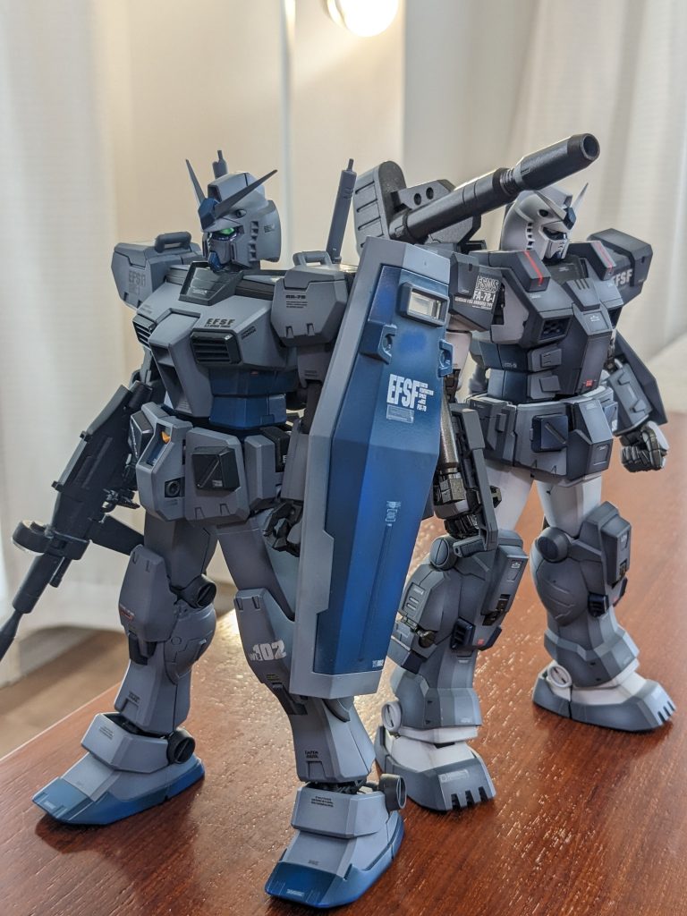 G3 ガンダムver.kaと揃い踏みです。2023年では貴重になってしまったMGフルアーマーガンダム…再販しないのはやっぱりゲルシートのせいなの?次のver.kaは素のRX-78-2のリベンジと、カトキ版フルアーマーとパーフェクトを期待したいな!