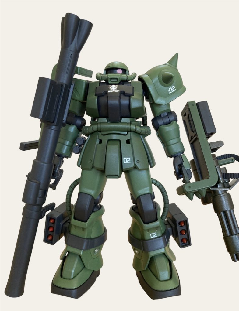 正面今まではオリジン版がザク史上最高と思っていましたが今回でこのF2型が好きになりました（また買おうと思います）