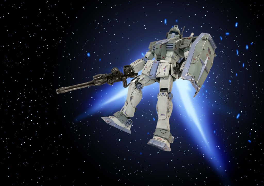 宇宙空間でのテスト。ここから、軽くウェザリングをしています（相変わらず下手です）。