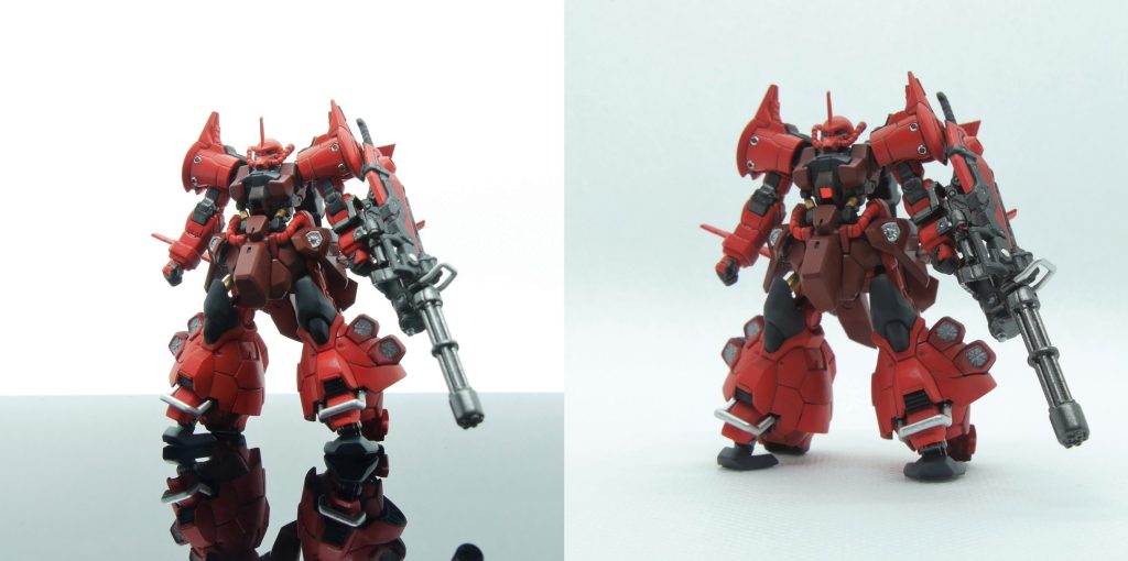 いつも黒バックだったので、フォトブースにおまけでついていた白バックでも撮ってみました白だけだと陰影が少なめで、おもちゃ感強めでしょうか?背景色って大事ですね