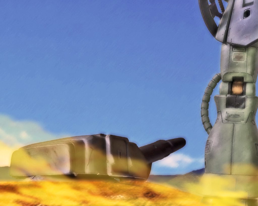 「なあ伍長、飛べない鳥って知ってるか?」「なんですそれ?」「地球には鳥なのに空を飛べない奴がいるそうだ」「へぇ、変わった生き物がいるんですね」「でもそいつは地上をとんでもない速さで駆け抜けるんだよ」「物知りですね、軍曹は」「昨日ツィマットの奴が教えてくれたんだよ。あのグフは飛ぼうとしたけど身体の造りから無理があったんだ。けどそいつにはそいつにしかない能力ってもんが隠されててツィマットの連中がそれを目覚めさせた」「それがあの機動力ですか」「ああ、まさかあんな動きをするとは思わなかったけどな」