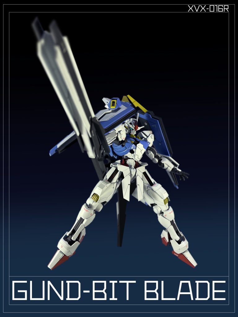 同様のGUNDビット接続機能を持つ「ビームブレイド」にも新型GUNDビットの接続が可能。「ガンビットブレイド」と呼称される大型ビーム刃を生成可能な大型実大剣として運用が可能となる。戦艦や拠点等の大型目標への攻撃の他、データストームを載せた斬撃を放ち、それを浴びた敵機のパーメットリンクを阻害しつつ、敵機搭乗者の人体に多量のパーメット粒子を流入させ、 強制的なパーメット中毒症状を引き起こし苦痛を与える機能を有した¨対人指向性兵器¨でもある。