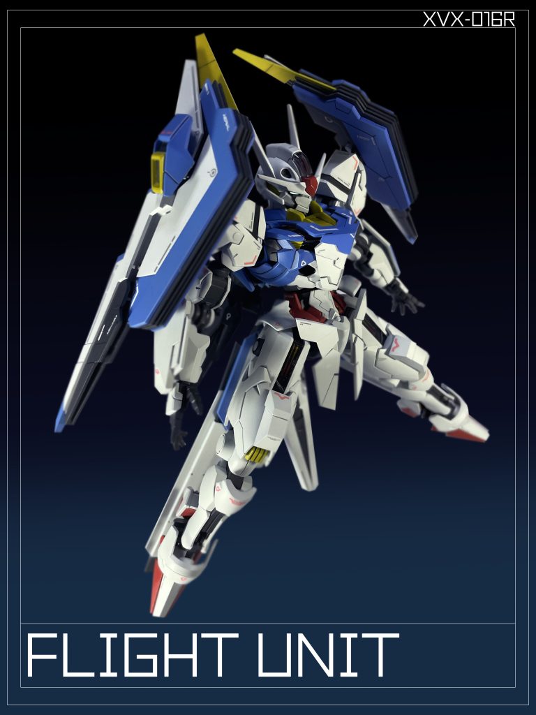 両肩部の「フライトユニット」は本機の空間機動力の向上を目的として搭載された。旋回能力を向上させる展開翼と全方向に対応した大型推進器でありながら、これ自体もGUNDフォーマットで操作されるGUNDビットとして運用可能であり、一部のビットステイヴとの接続機能も兼ねた複合装備。