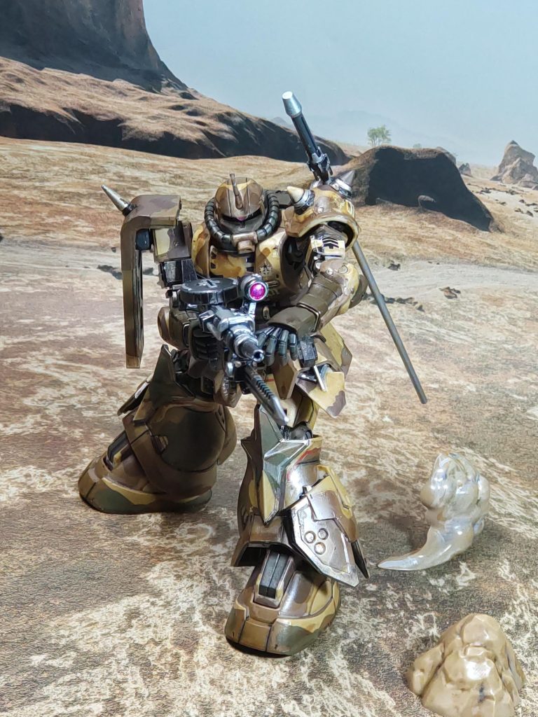 動きを入れて、アクションまず、原作でやってたホバー移動をさせてみました歩かせるより接地性が良いから、ポージングが楽で助かる