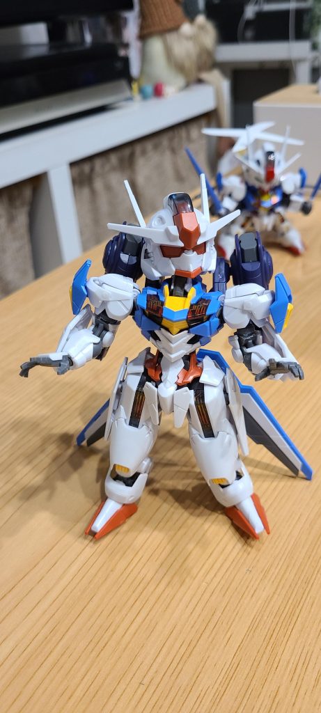 ヒッソリと雑ですがHGをSD化したエアリアルも、載せときます。何種類かHGの短縮やってみましたけどエアリアルが1番どうしよう？ってなりました😭