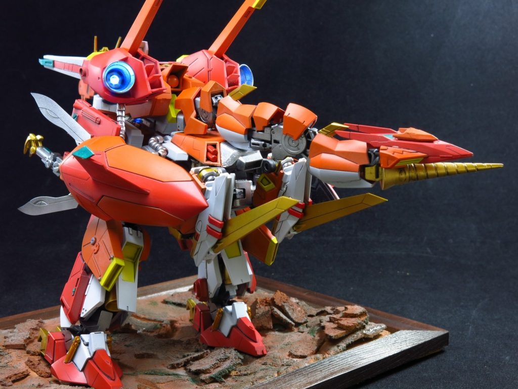 背面バーニアが青く光ってますが、ここにLEDを仕込んでます