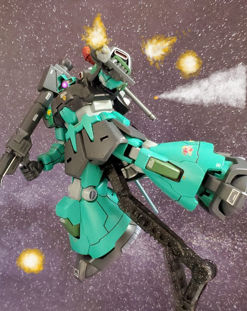 ラケーテンバズとマシンガンを駆使し、次々に敵機を撃墜していくリック・ドムII~🤩🎵連邦の量産型ジムを全く寄せ付けない~👊✨