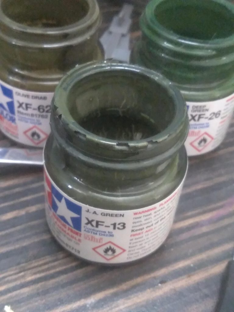 The 3 main green colors: olive drab, ja green, and deep green. I also will be using brown and desert yellow