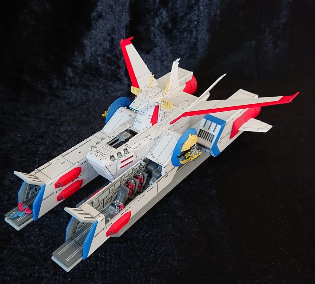 戦艦系は作っても箱組だからつまらないと揶揄されるけど。さすがexモデル、完成すればカッコいい。ただの箱ではないのです。手を加えず筆塗りだけでこのクオリティ😊