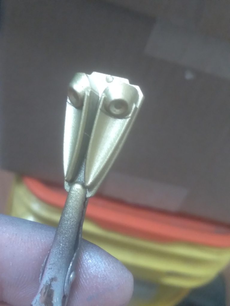 For the gold, I sprayed gloss black first and gold on top of that. It turned out very well