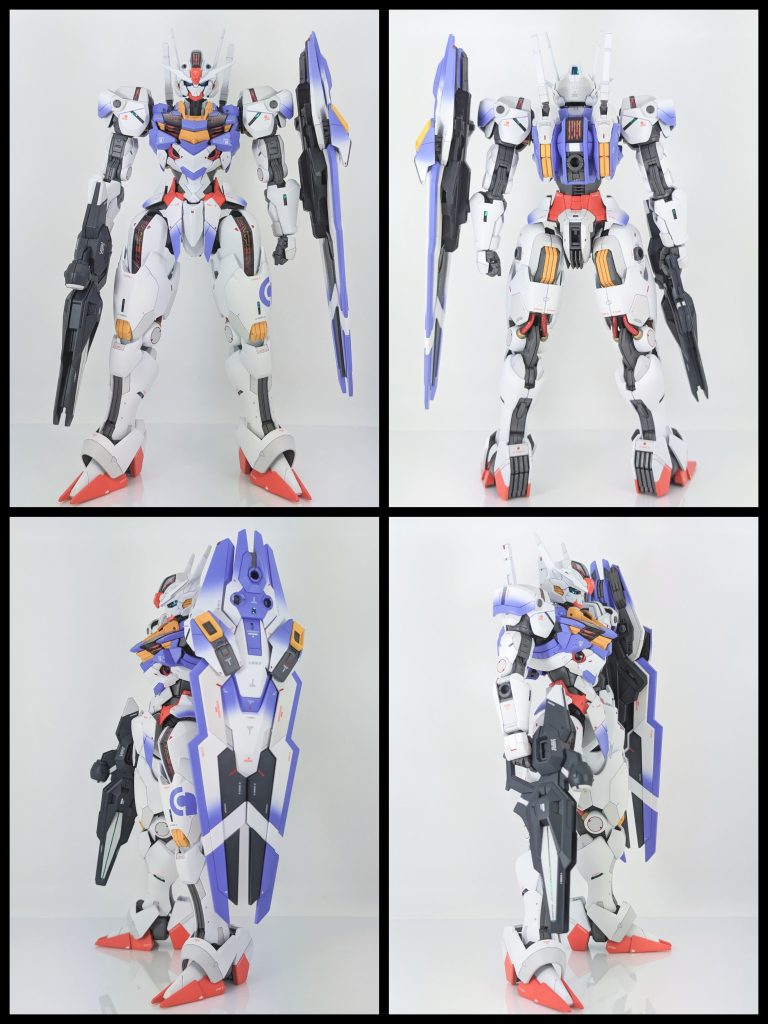 まずはぐるりと今回のこだわりポイント1つめのカラー配色イメージてとは極端に離れない程度に設定と若干配色を変更グラデーションがお気に入り☺️また左ももに株式会社ガンダムのロゴをワンポイントに👍