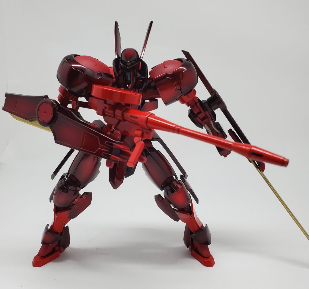 ヴァルキリアライフルも光沢レッド一色にしてみました。