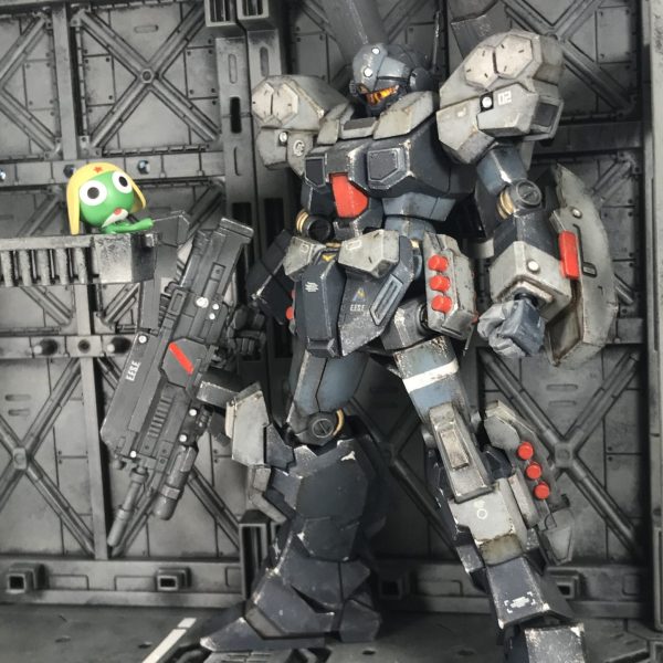 HG ジェスタキャノン 無塗装 お手軽ウェザリング 成形色仕上げ 格納庫ジオラマ付き