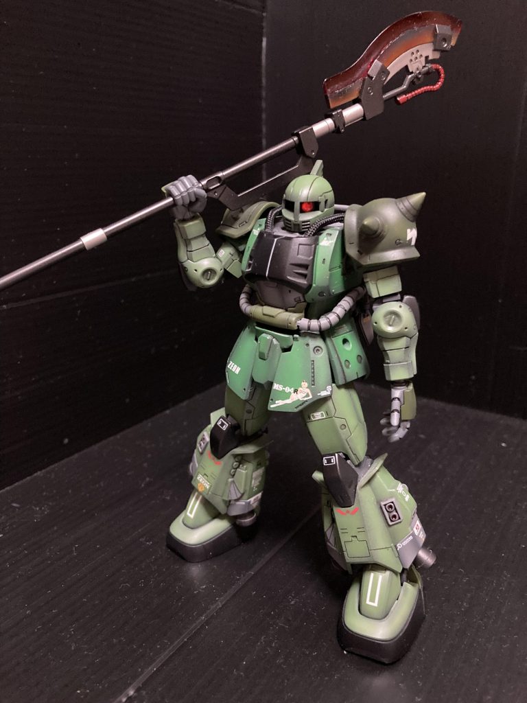 ブグのヒートホークはザクスーパーカスタム？だったかのを流用😊全体的なイメージは、昔ゲーセンにあった[スプラッターハウス]の主人公がモデルです