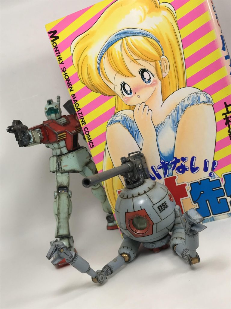 ひえ〜〜っ❤︎ジオン軍が攻めてきたぜ!迎え撃て!!私は基本、ガンプラは立ち姿固定でしか写真を撮らないのですが…ぎょえ〜っ あぶね〜カッコ〜あまりの興奮に…戦闘ポーズを取られずにはいられませんでしたでぇ〜!?わ〜っ ごめんなさ〜いっ注:でぇぇ〜は主人公わたるの1番の口癖です、一話で10回はでぇぇ〜と叫んでいます