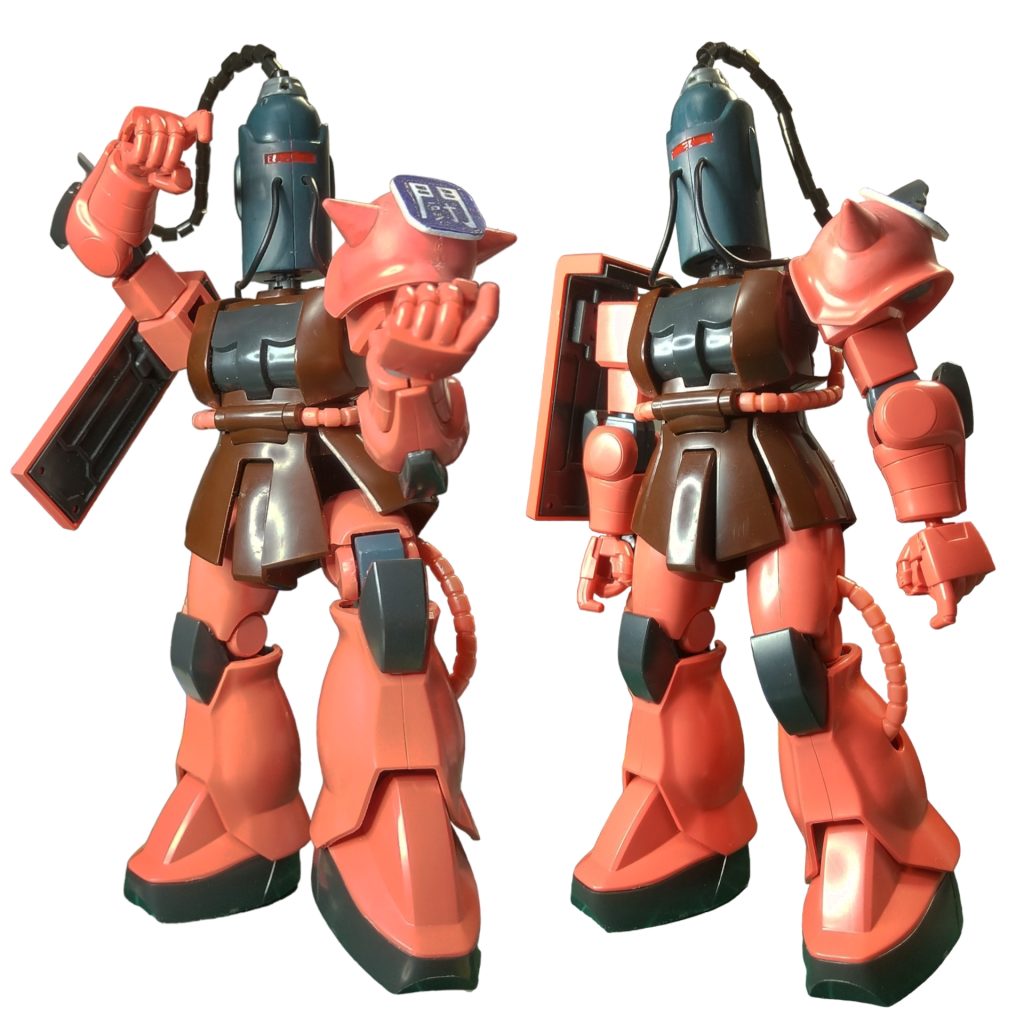 「赤コーナー！ジオン所属、ラー大佐」「MS-06M 、ラー、MENザク出る！」｢両者、向顔」「勝敗はモビルスーツの性能のみで決まらず、操縦者の技のみで決まらず。ただ、結果のみが真実。｣｢決心、開放(フィックス・リリース。)｣はい、いつもながら相方は超手抜きです。